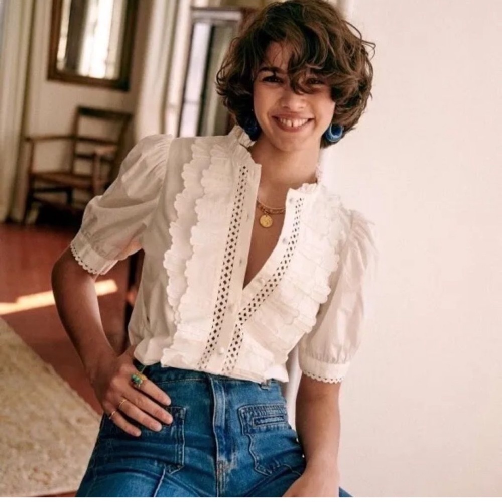 Sezane waves blouse